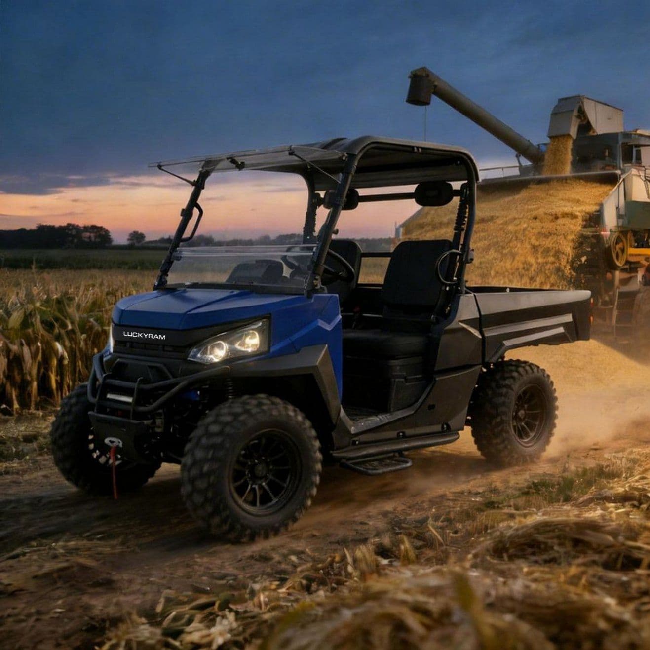 یدک کش 1000 کیلوگرمی تایرهای 14 اینچی UTV برقی 4WD برای نگهداری از اموال