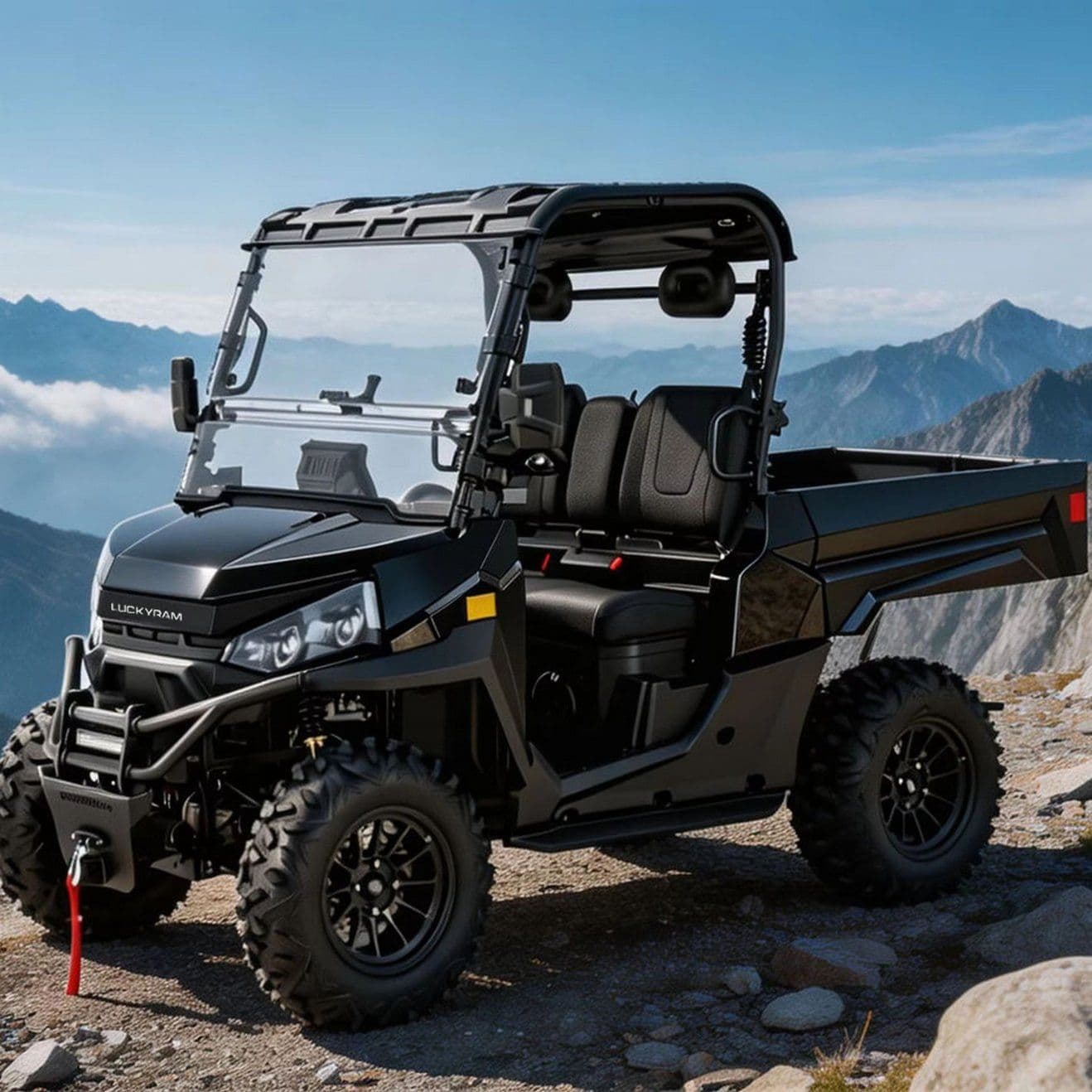 UTV برقی 4WD برای مزرعه لاستیک های 14 اینچی آف جاده تخت کمپرسی 350 کیلوگرمی